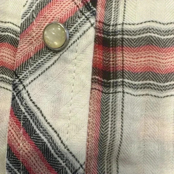 Maje women’s sleeveless snap down plaid shirt made in France size 2 - Picture 4 of 8